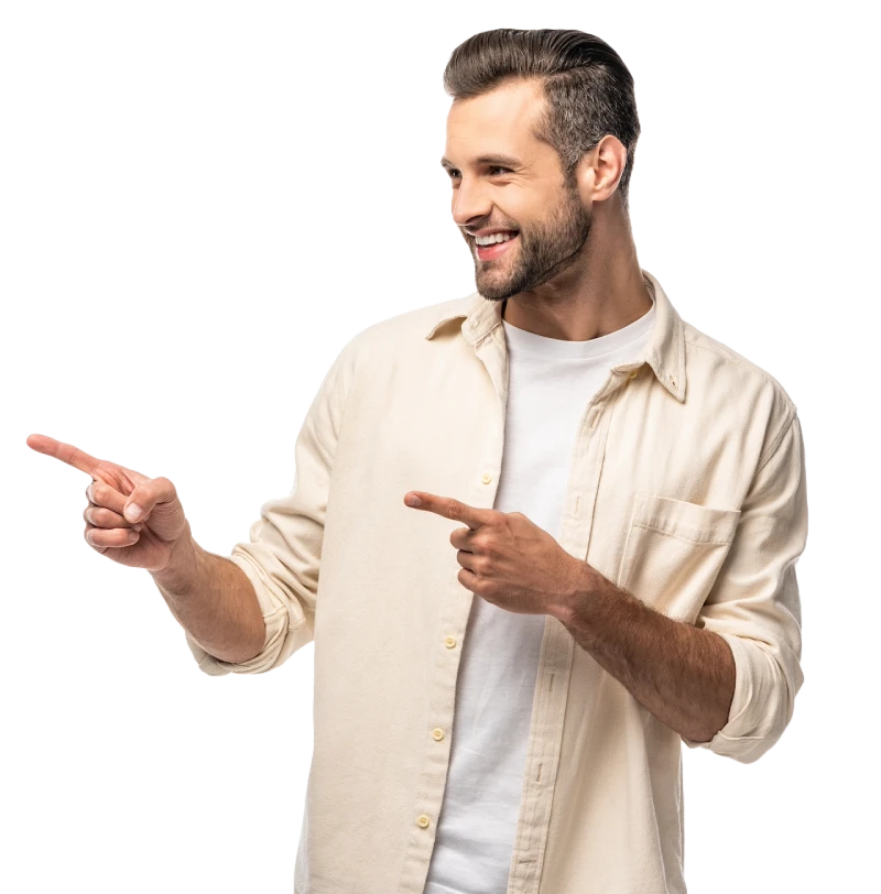 Man laughing and pointing at